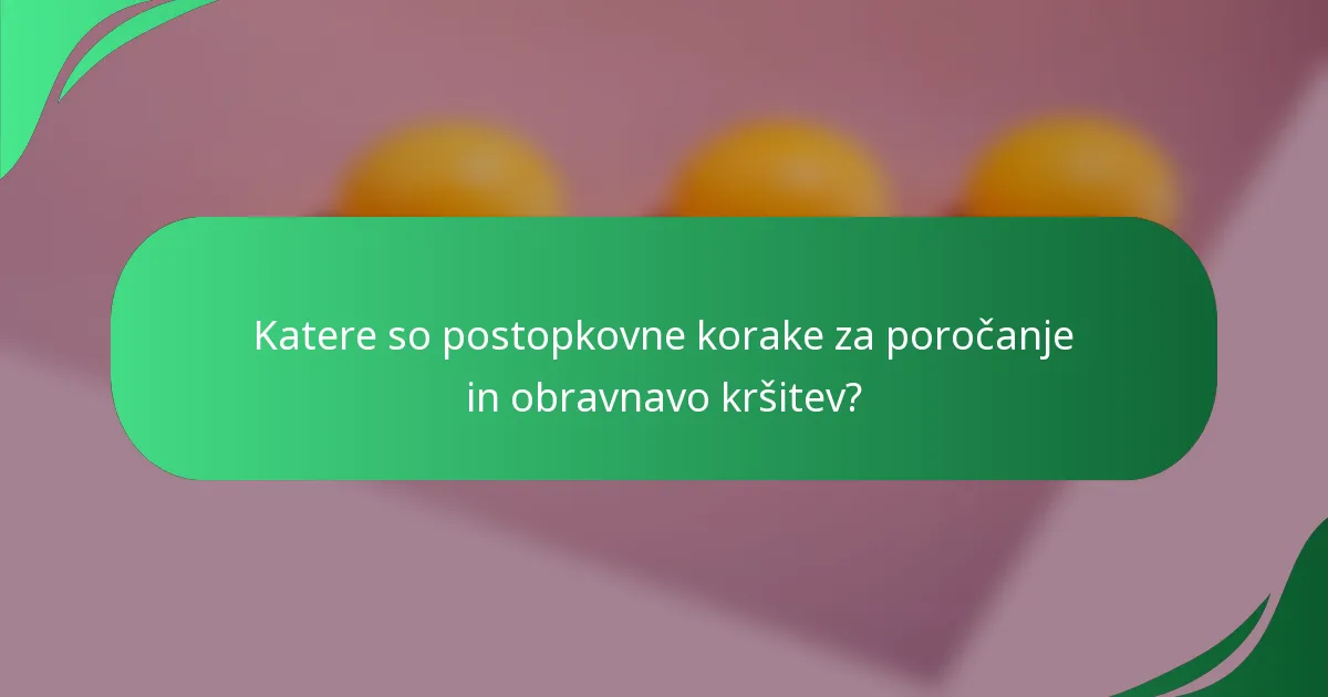 Katere so postopkovne korake za poročanje in obravnavo kršitev?