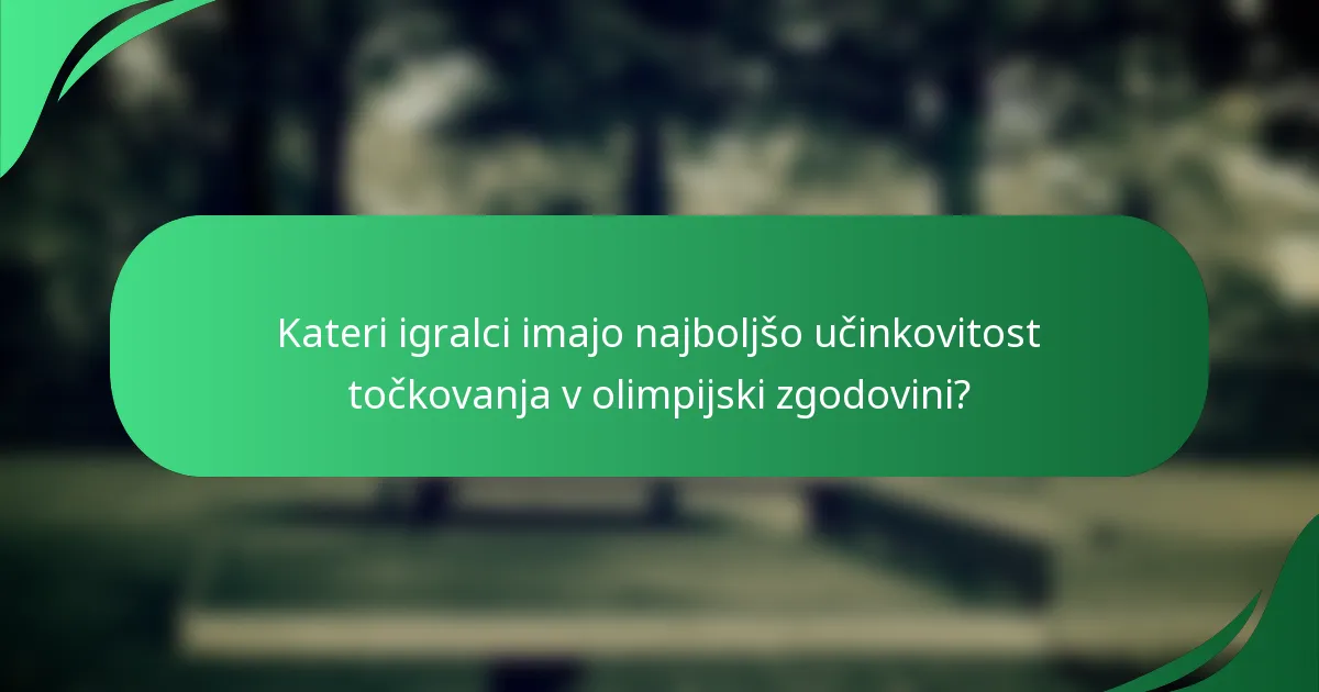Kateri igralci imajo najboljšo učinkovitost točkovanja v olimpijski zgodovini?